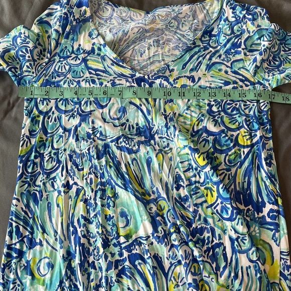 Lilly Pulitzer Erin Blue Crush After Party Mini 3/4 Sleeve V Neck Dress Size XS - Picture 8 of 9
